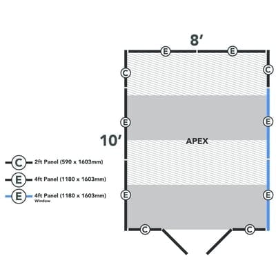 4LIFE Overlap Pressure Treated Apex Shed Double Door - All Sizes