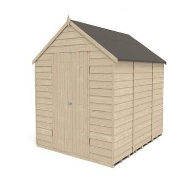 4LIFE Overlap Pressure Treated 10ft x 8ft Apex Shed - Double Door, No Windows