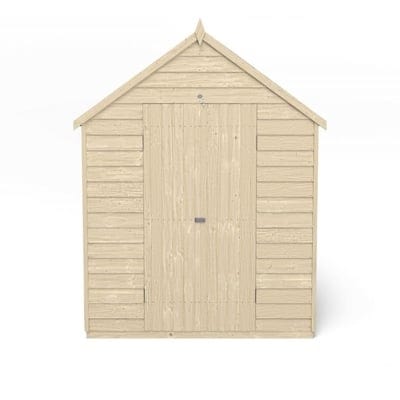 4LIFE Overlap Pressure Treated 10ft x 8ft Apex Shed - Double Door, No Windows