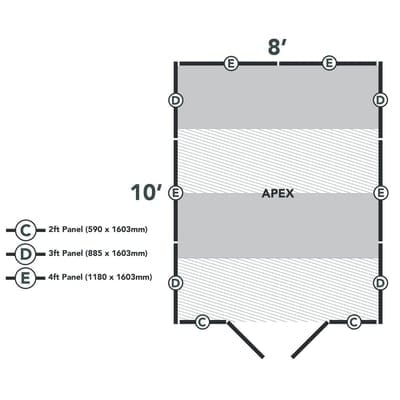 4LIFE Overlap Pressure Treated 10ft x 8ft Apex Shed - Double Door, No Windows