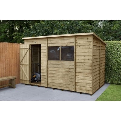 4LIFE Overlap Pressure Treated Pent Shed - All Sizes