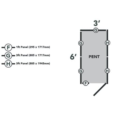 4LIFE Overlap Pressure Treated 6ft x 3ft Pent Shed - No Window