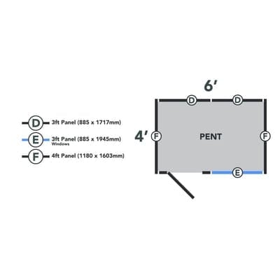 4LIFE Overlap Pressure Treated Pent Shed - All Sizes