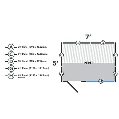 4LIFE Overlap Pressure Treated Pent Shed - All Sizes