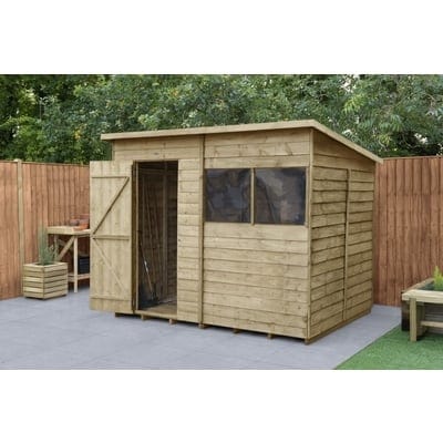 4LIFE Overlap Pressure Treated Pent Shed - All Sizes