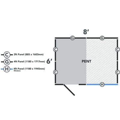 4LIFE Overlap Pressure Treated Pent Shed - All Sizes