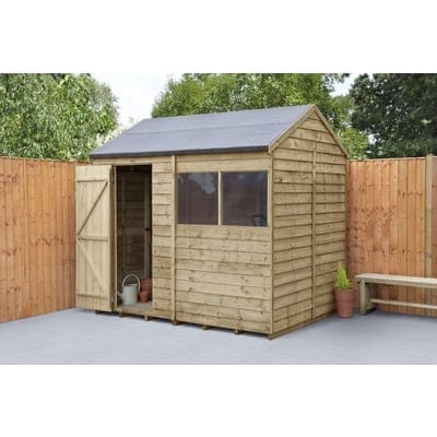 4LIFE Overlap Pressure Treated Reverse Apex Shed - All Sizes