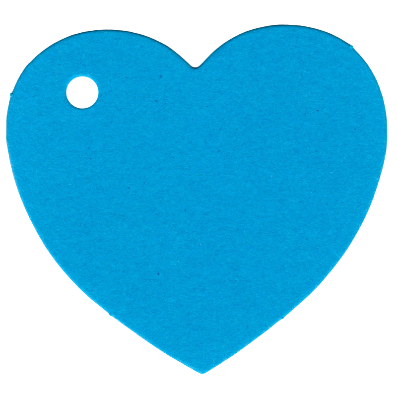 100 Heart Shaped Gift Tags with White Satin Ribbon -  21 Colours, Birthday Xmas