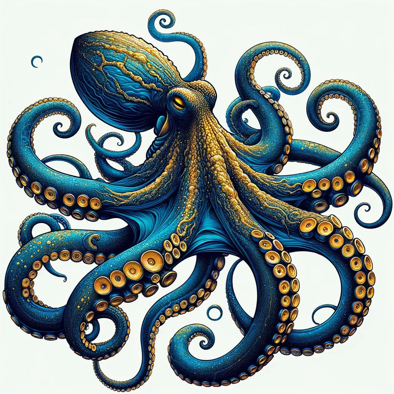 Oceanic Splendour: The Blue Octopus Canvas