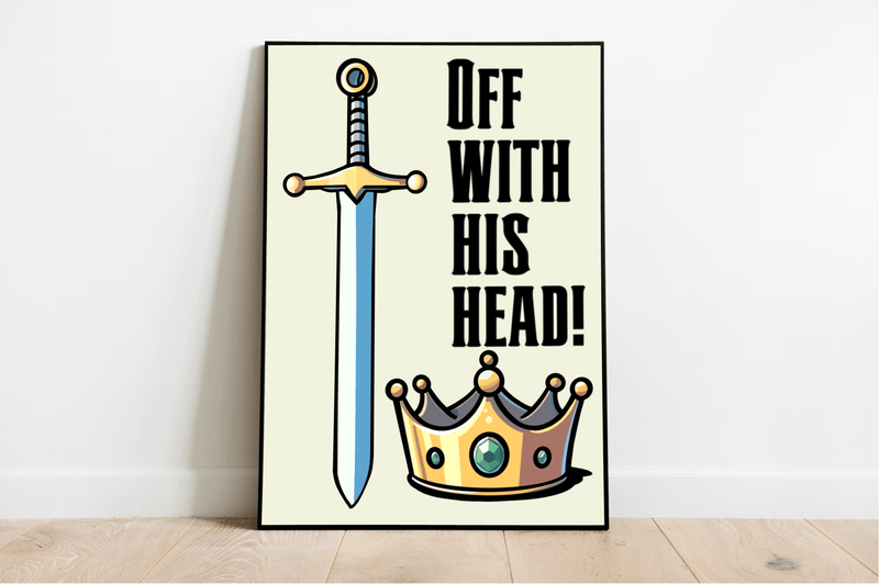 Regal Reprisal – Bold Sword and Crown Royalty Art Print