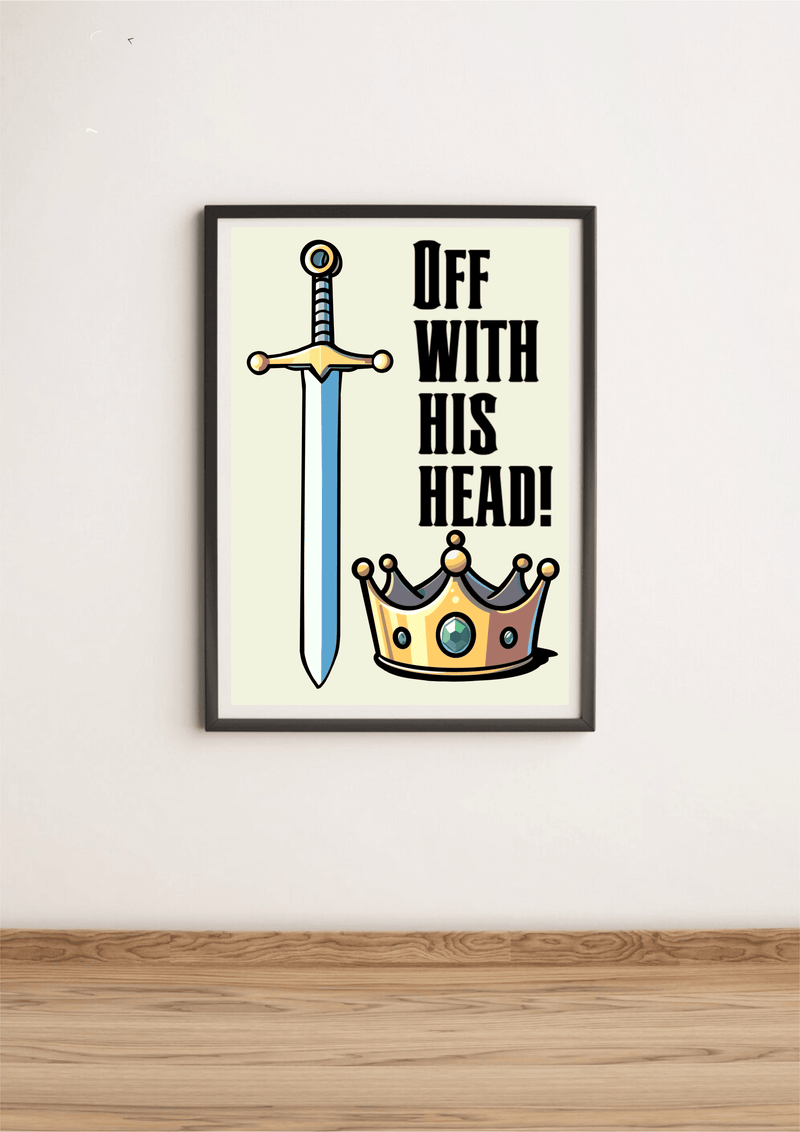 Regal Reprisal – Bold Sword and Crown Royalty Art Print