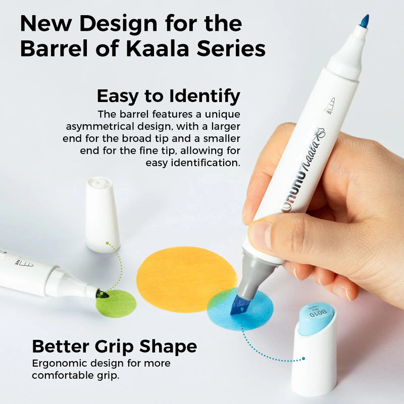 Ohuhu Kaala Alcohol Art Marker Set Up To 106 Markers - Dual Tip Refillable Colour for Drawing, Sketching, Manga