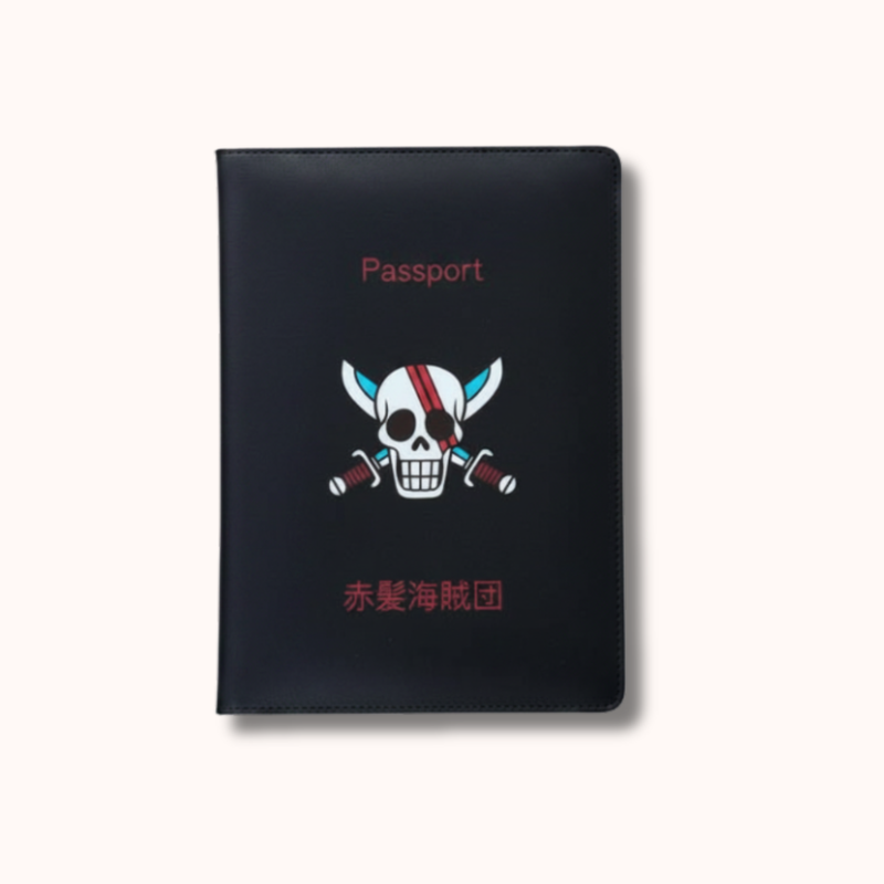 One Piece Red Hair Pirates Black Passport Cover