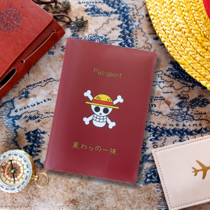One Piece Straw Hat Pirates Red Passport Cover