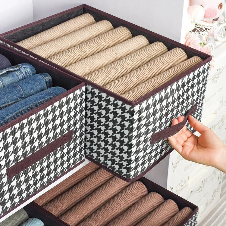 Foldable Open Top Linen Storage Box Wardrobe Clothes Home Organiser with Handles