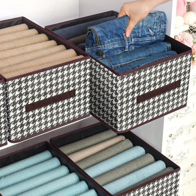 Foldable Open Top Linen Storage Box Wardrobe Clothes Home Organiser with Handles