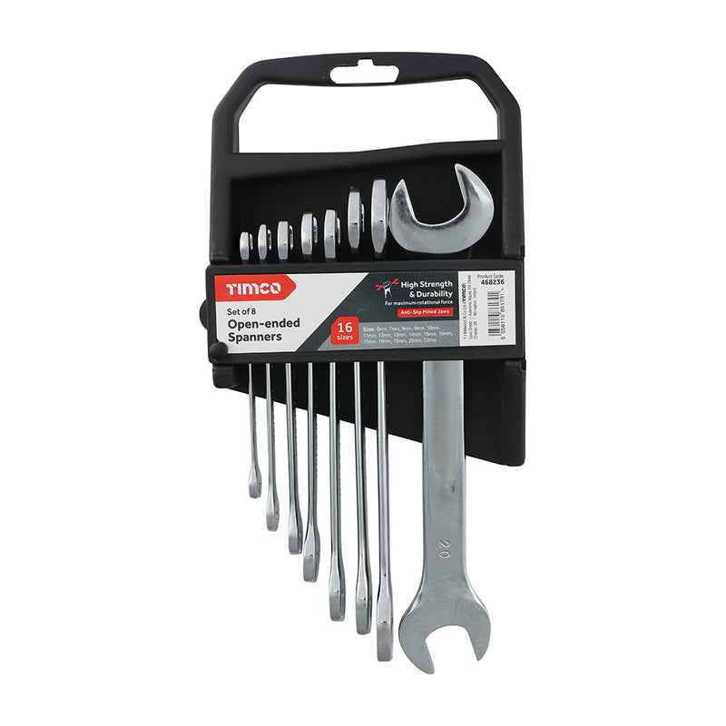 Open Ended Spanner Set - 8 Piece