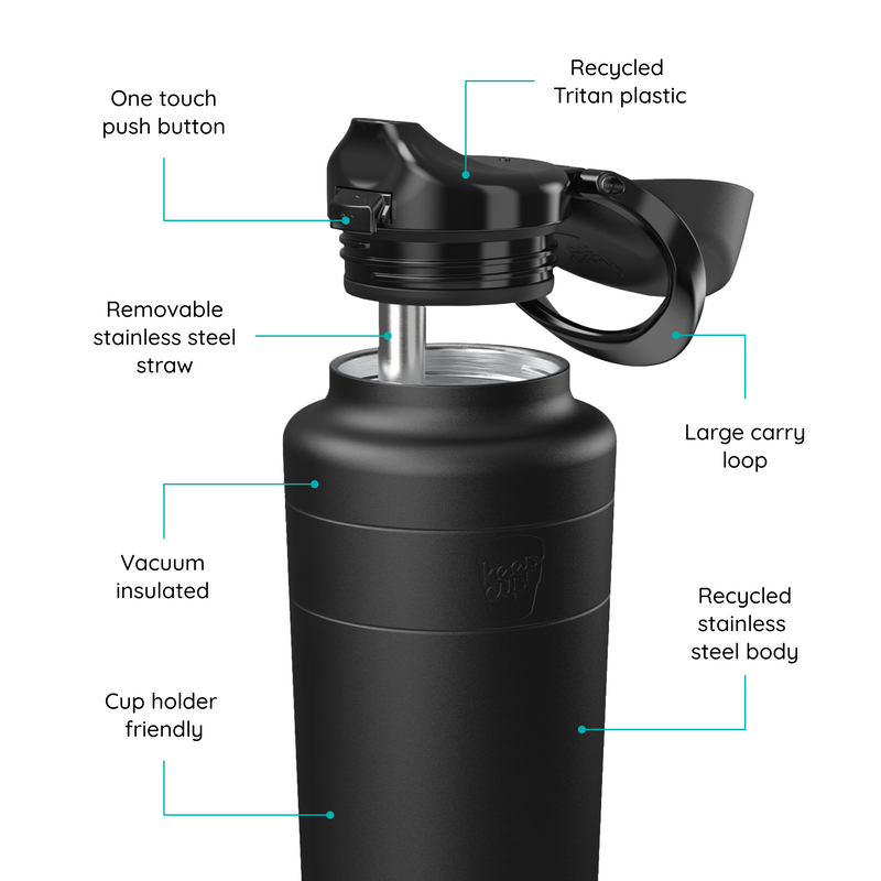Ora Insulated Water Bottle - 700ml | Black