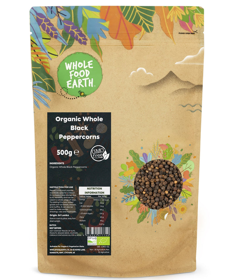 Organic Black Peppercorns Whole