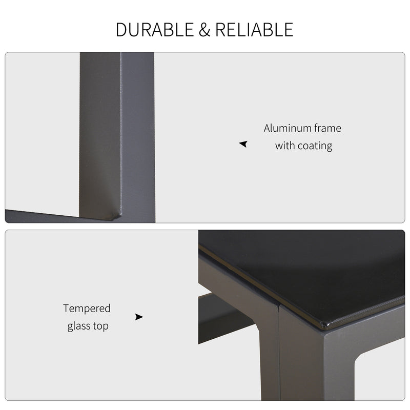 Outsunny 5-Piece Outdoor Patio Set Padded Cushion Coffee Table Aluminum Tube