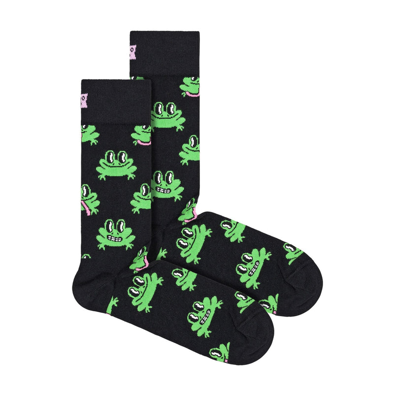 1 Pack Mens & Ladies Cotton Black Frog Design Socks