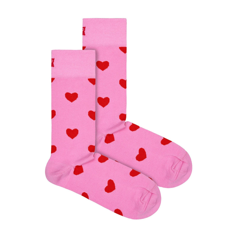 1 Pack Unisex Cotton Pink Valentines Heart Design Socks