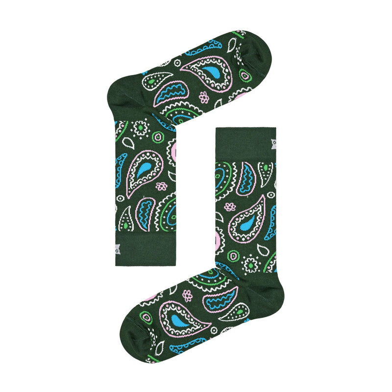 1 Pack Mens & Ladies Cotton Green Paisley Design Socks