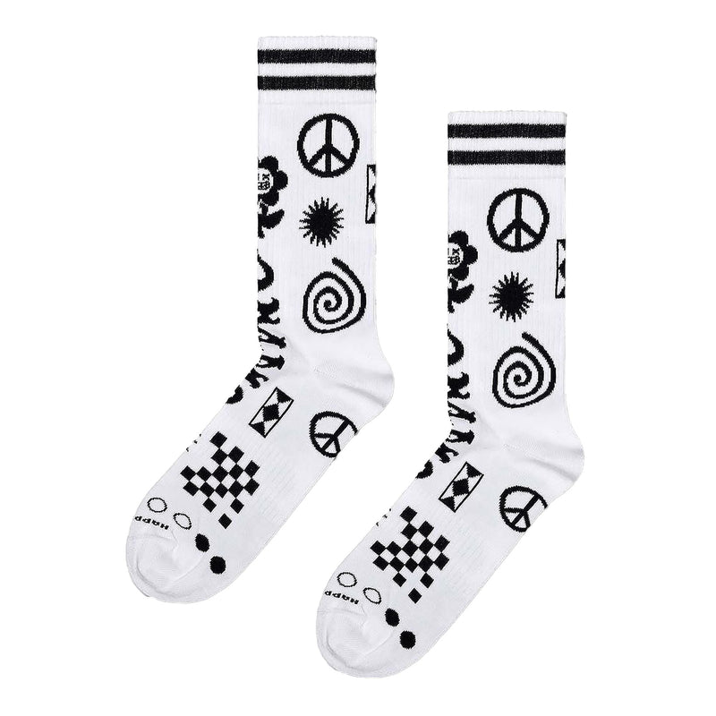 Patchwork Rave Breathable Ribbed Socks for Men and Women
