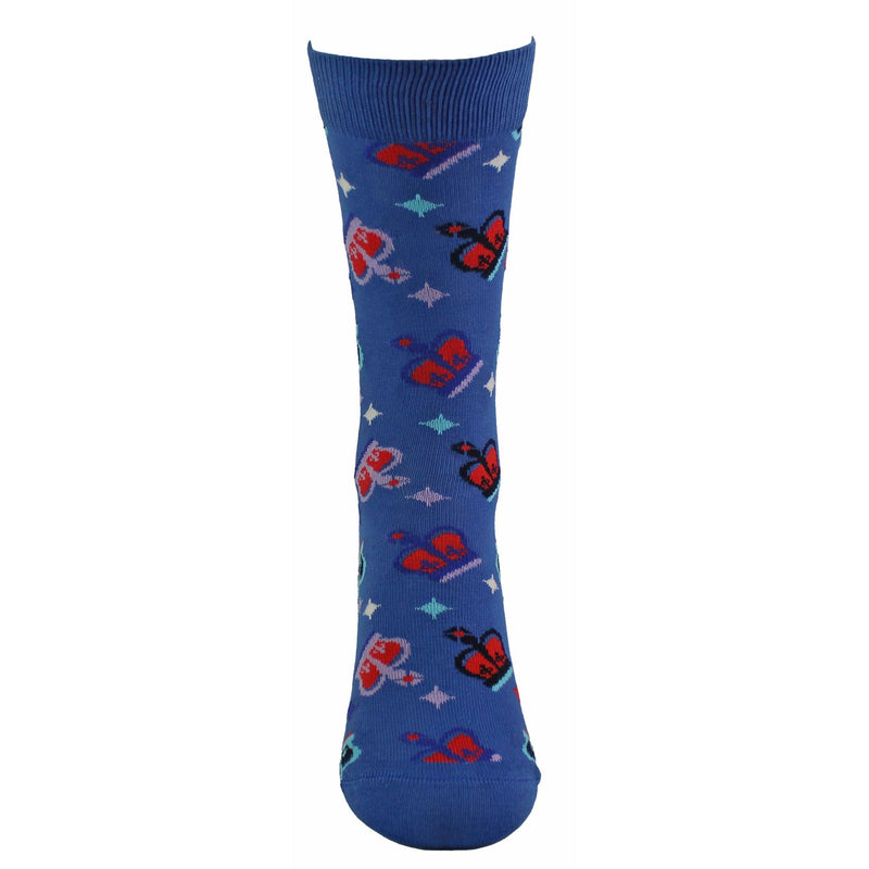 Crown Design Cotton Blue Unisex Socks