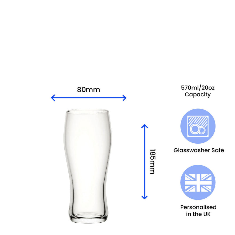 Engraved Beer Glasses and Tankards with Personalised Reverse Message and Design
