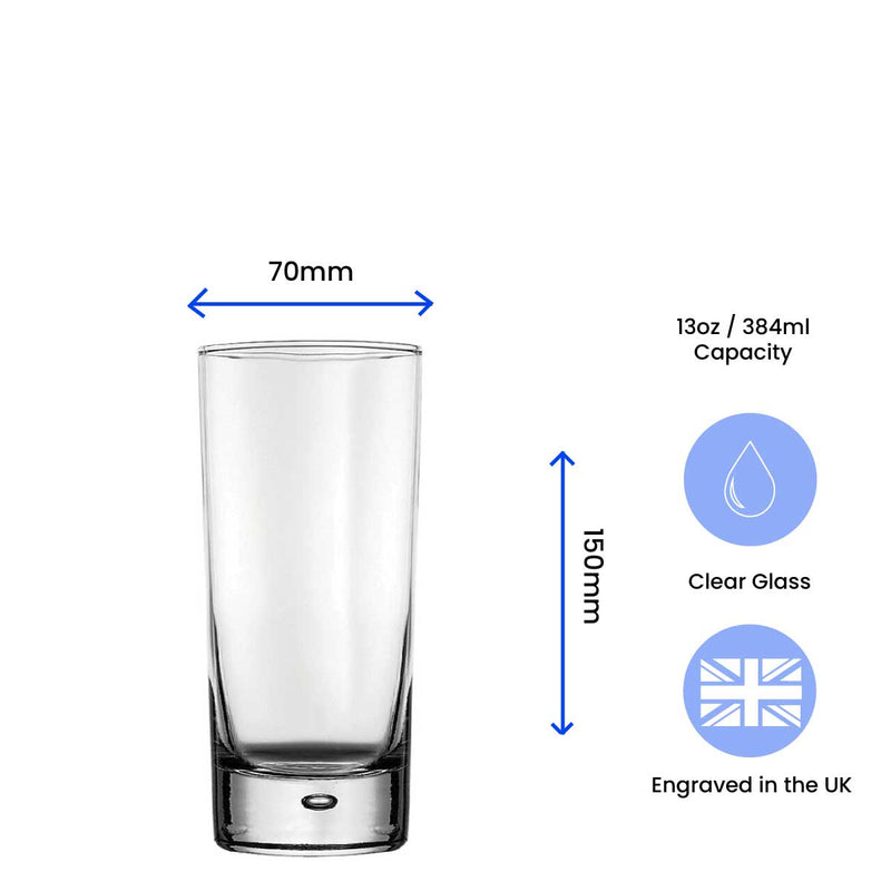 Personalised Engraved Vodka Bubble Hiball with 'Name's Vodka Glass and Mixer' Design