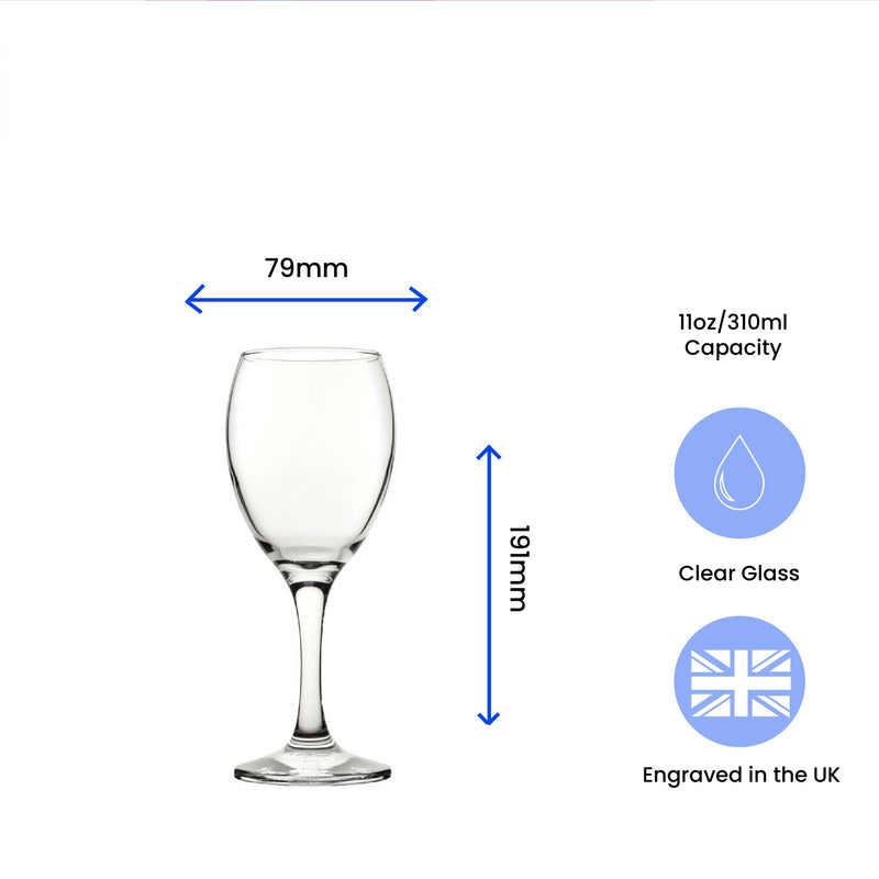 Engraved Wine Glass with Slainte Design, Add a Personalised Message to the Reverse