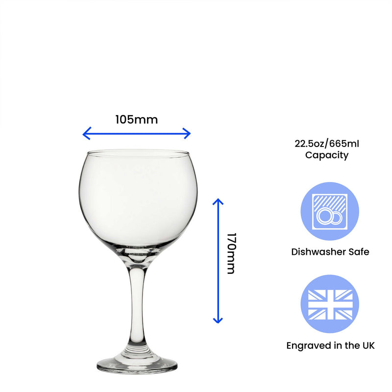 Happy Birthday Mum Modern Design - Engraved Novelty Gin Balloon Cocktail Glass