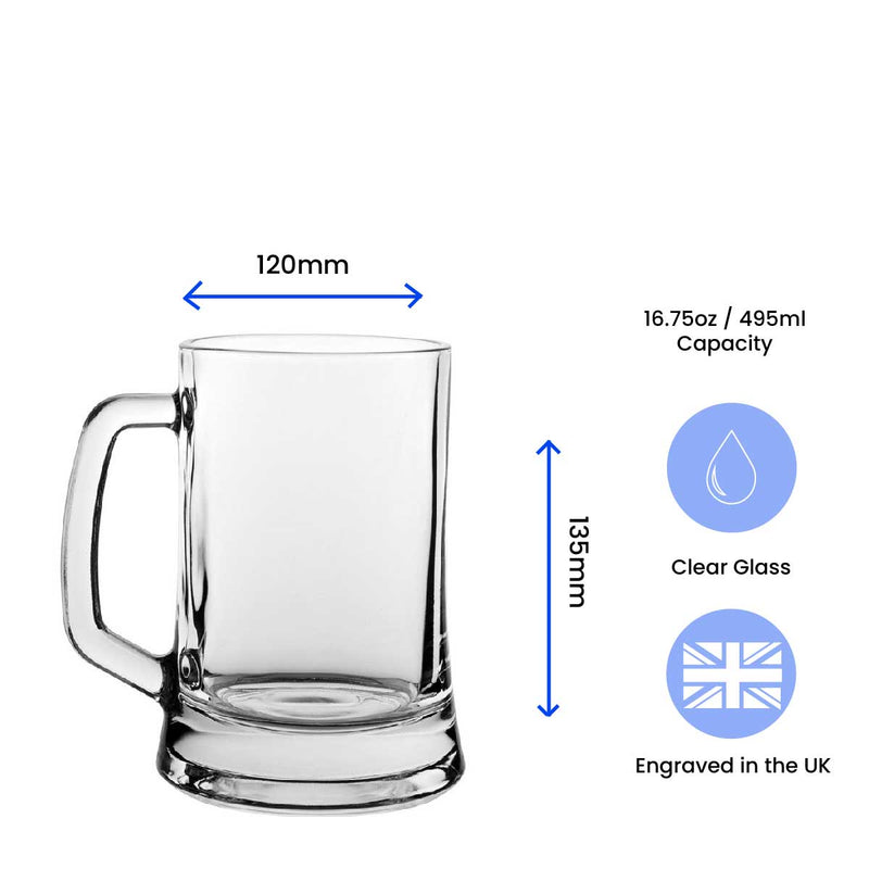 Engraved Happy Birthday Beer Mug, Gift Boxed