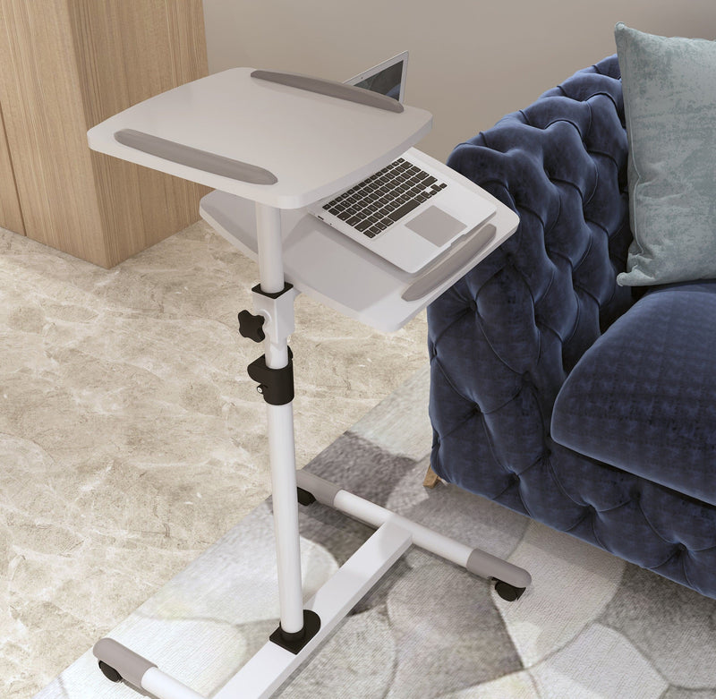 ProperAV Mobile Desk Workstation & Projector Stand - White