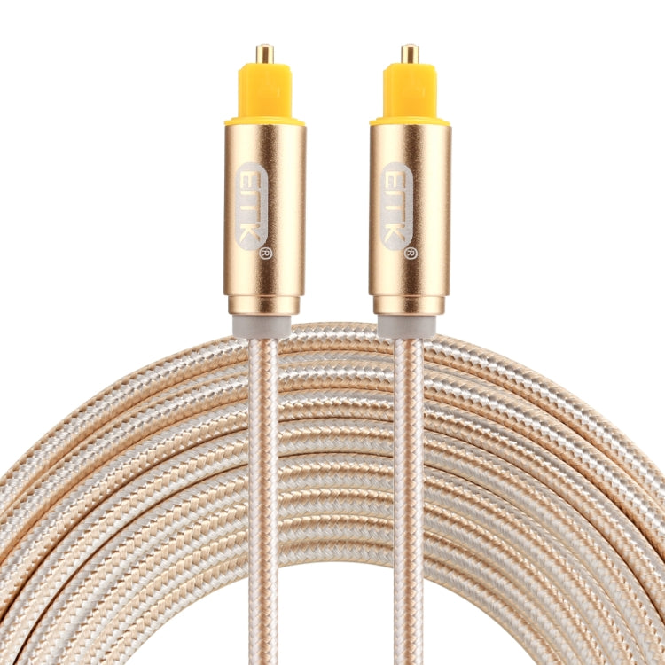 EMK 3m OD4.0mm Gold Plated Metal Head Woven Line Toslink Male to Male Digital Optical Audio Cable, Length: 3m