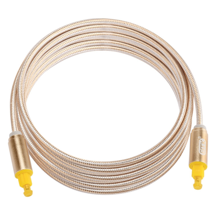 EMK 3m OD4.0mm Gold Plated Metal Head Woven Line Toslink Male to Male Digital Optical Audio Cable, Length: 3m