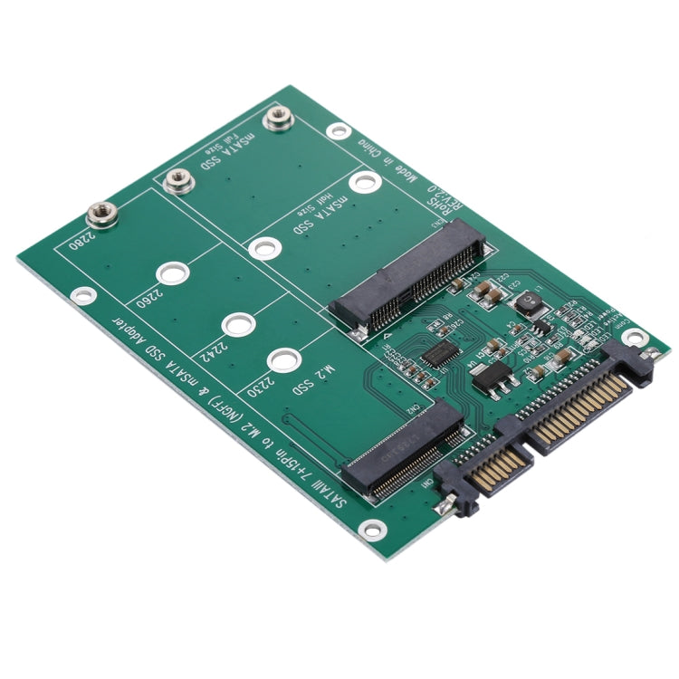 M.2 NGFF & mSATA SSD to SATA III 7+15 Pin Adapter Converter, SSD to SATA III