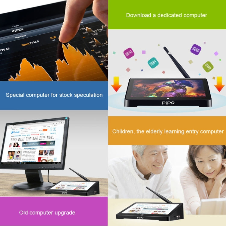 PiPo X8 Pro TV Box Style Mini PC, 4GB + 64GB, 7 inch Windows 10, Intel Celeron J4105 Quad Core, US/EU Plug, X8 Pro