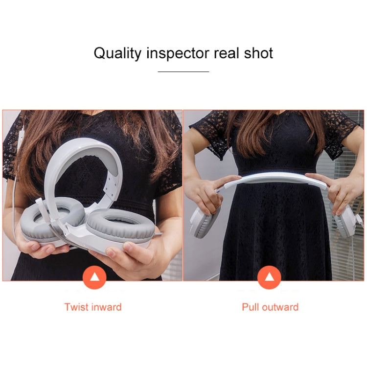 YINDIAO Q2 Head-mounted Wired Gaming Headset with Microphone, Version: Single USB Sound Card, Q2 Single USB Sound Card(White)