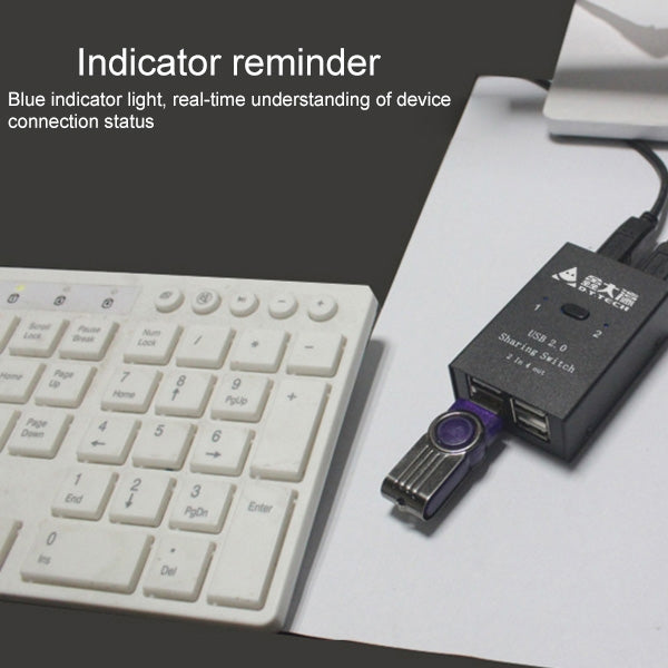 DY-B046 2 In 4 Out USB 2.0 Sharing Switch USB Flash Printer Adapter, DY-B046
