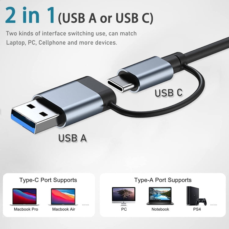 BYL-2218TU 8 in 1 USB + USB-C / Type-C to USB Multifunctional Docking Station HUB Adapter, BYL-2218TU