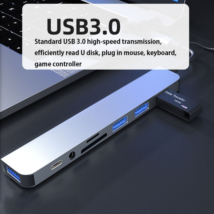 BYL-2218TU 8 in 1 USB + USB-C / Type-C to USB Multifunctional Docking Station HUB Adapter, BYL-2218TU