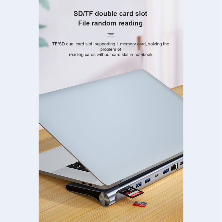 BYL-2003U2 12 in 1 USB-C / Type-C to USB Multifunctional Docking Station HUB Adapter, BYL-2003U2