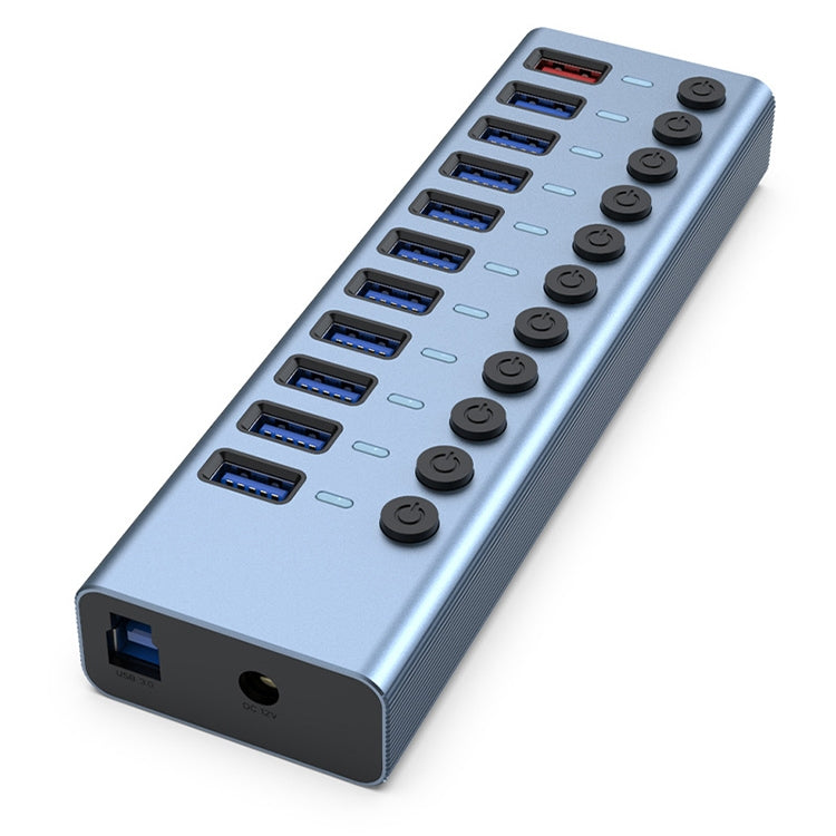 11 in 1 USB 3.0 HUB Splitter with Independent Switch & 12V 4A Power Supply, 11 USB 3.0