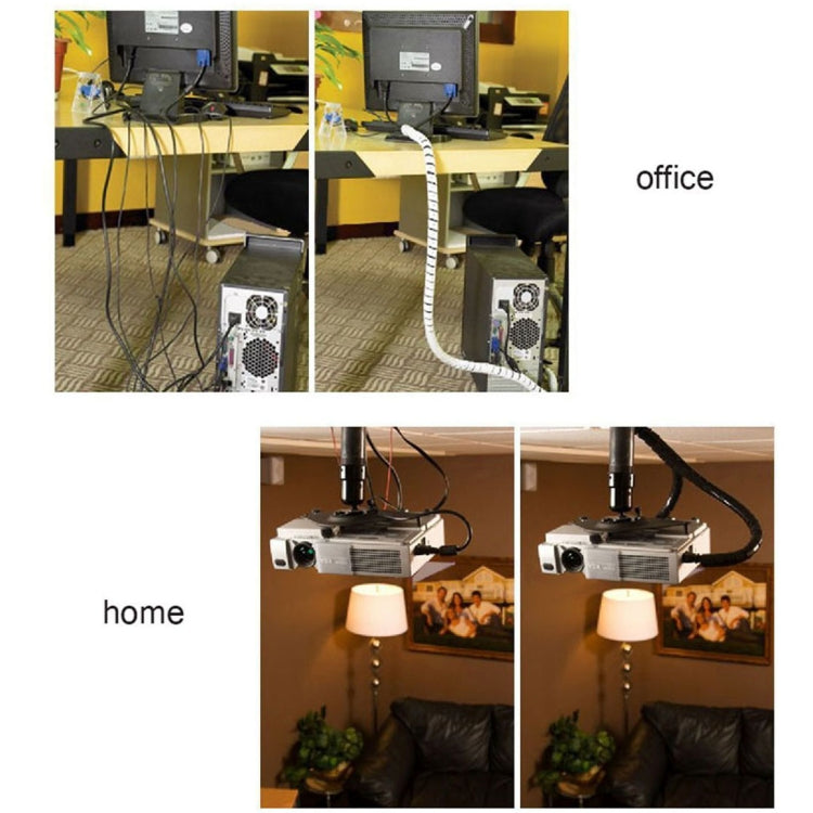 9m PE Spiral Pipes Wire Winding Organizer Tidy Tube, Nominal Diameter: 10mm, 10mm / 9m Length, 10mm /  9m Length