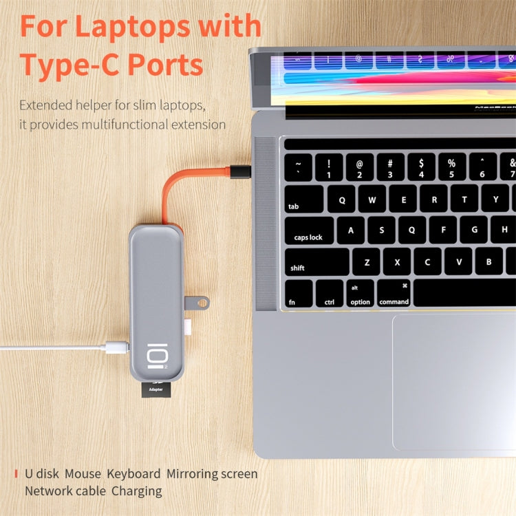 ROCK TR01 10 In 1 Type-C / USB-C to HDMI + VGA Multifunctional Extension HUB Adapter, TR01