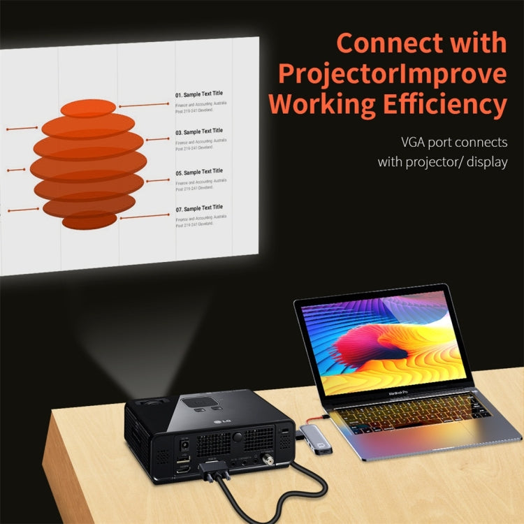 ROCK TR01 10 In 1 Type-C / USB-C to HDMI + VGA Multifunctional Extension HUB Adapter, TR01