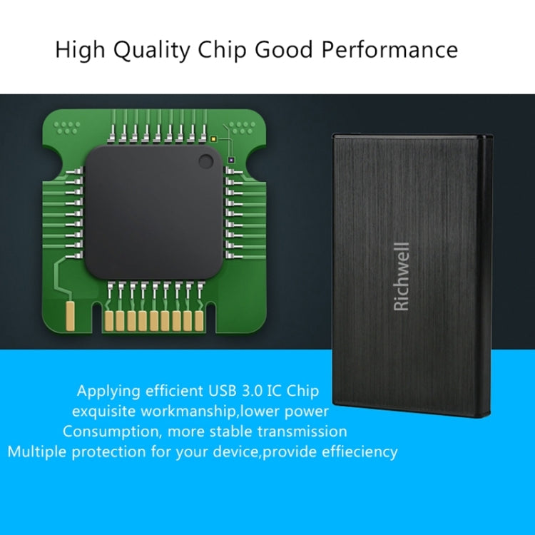 Richwell SATA R23-SATA-500GB 500GB 2.5 inch USB3.0 Interface Mobile Hard Disk Drive, 500GB