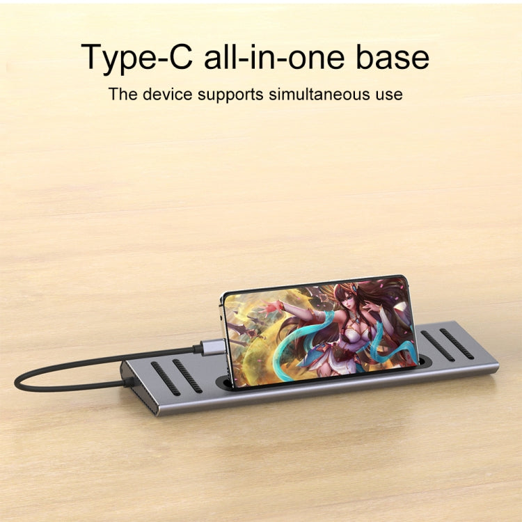 Onten 9199 12 in 1 USB-C / Type-C to USB-C / Type-C + TF / SD Card Slot + RJ45 + 3.5mm Audio + PD USB-C / Type-C Charging + 2 HDMI + 4 USB 3.0 Ports Multifunctional HUB Converter Docking Station, 9199